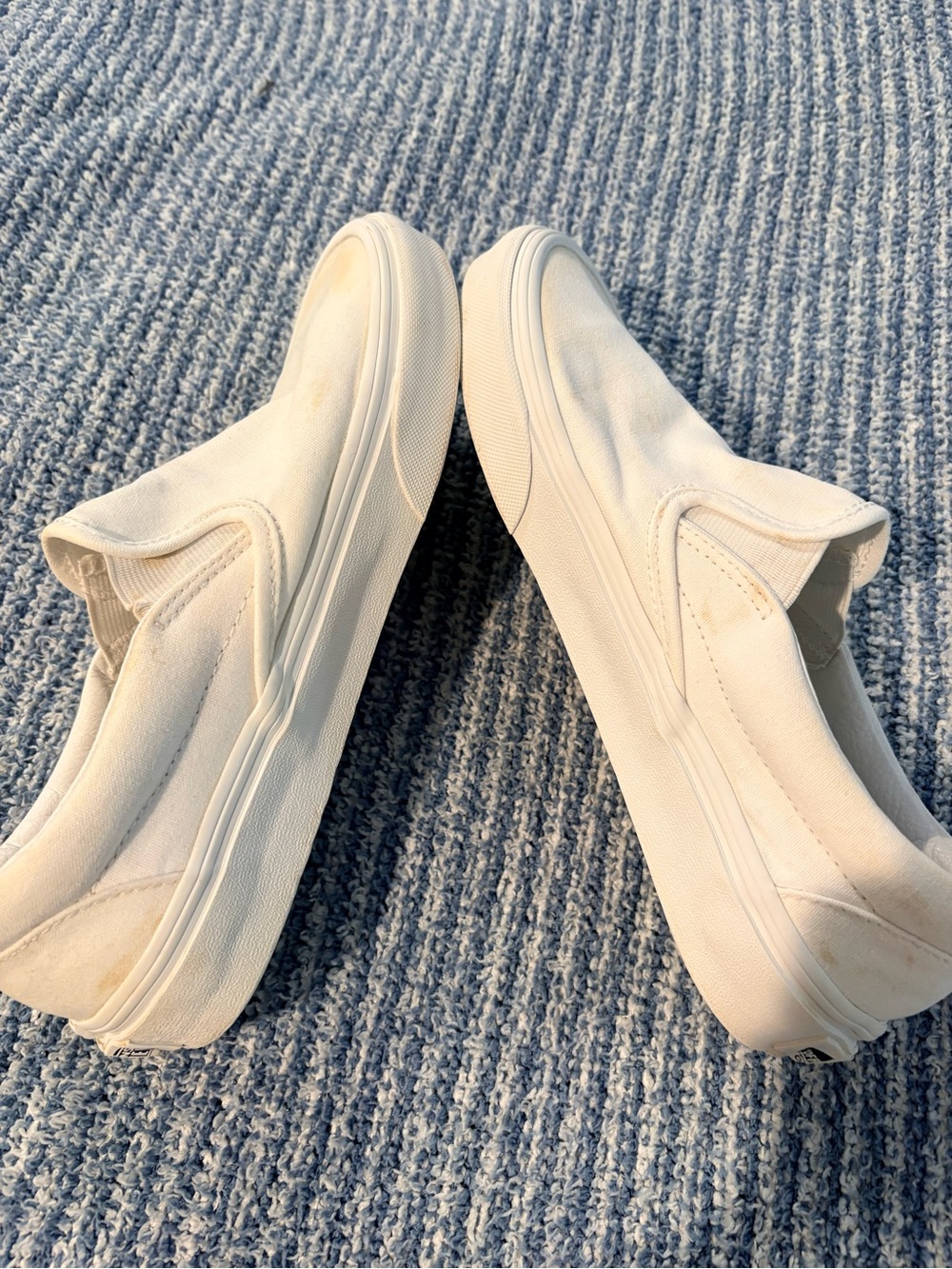 Vans White Slip-On Canvas Sneakers - Picture 2 of 6